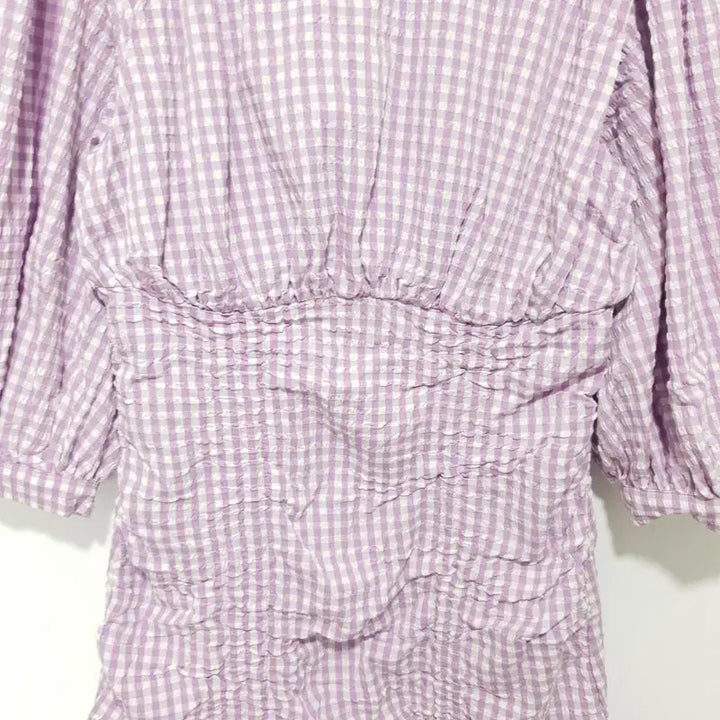 [SOLD OUT] 자라 깅엄 체크 셔링 원피스 L_i5110