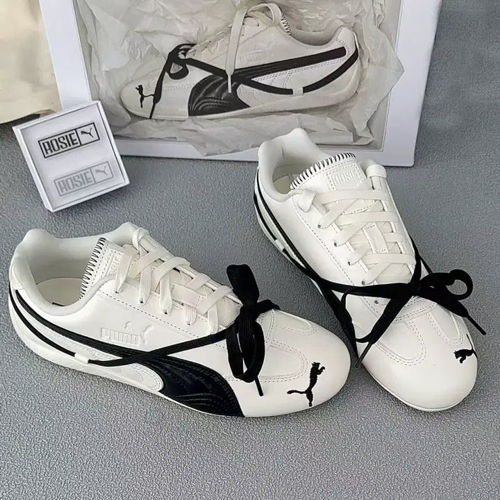 [BUNJANG] Puma Rose Speedcat LEA Warm White Black Sneakers / 푸마 x 로제 스피드캣 LEA 웜 화이트 블랙 240mm