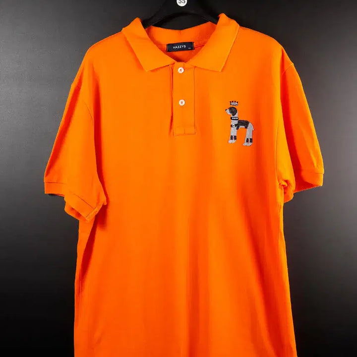 [BUNJANG] Hazzys Orange Polo Shirt / 해지스 주황 카라티