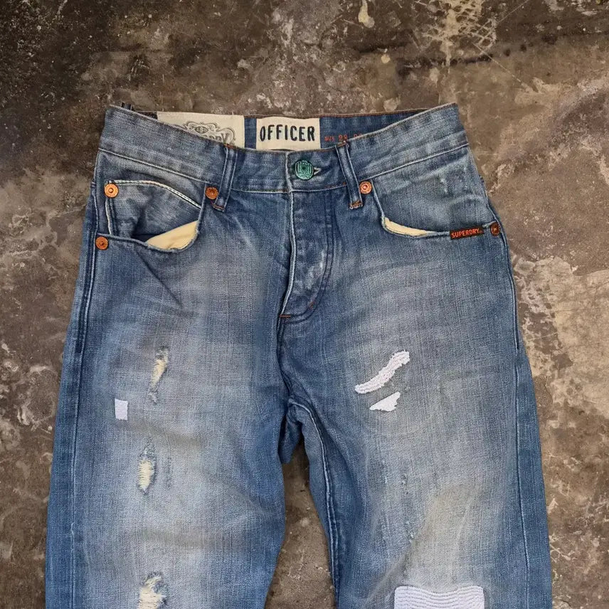 [BUNJANG] Superdry Denim Jeans with Damage Washing / 27) 수퍼드라이 데미지워싱 청바지 데님팬츠 슈퍼드라이 청바지