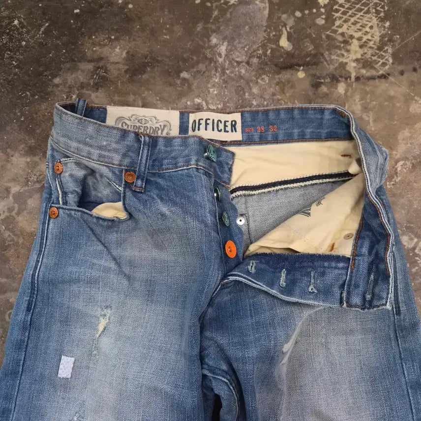 [BUNJANG] Superdry Denim Jeans with Damage Washing / 27) 수퍼드라이 데미지워싱 청바지 데님팬츠 슈퍼드라이 청바지