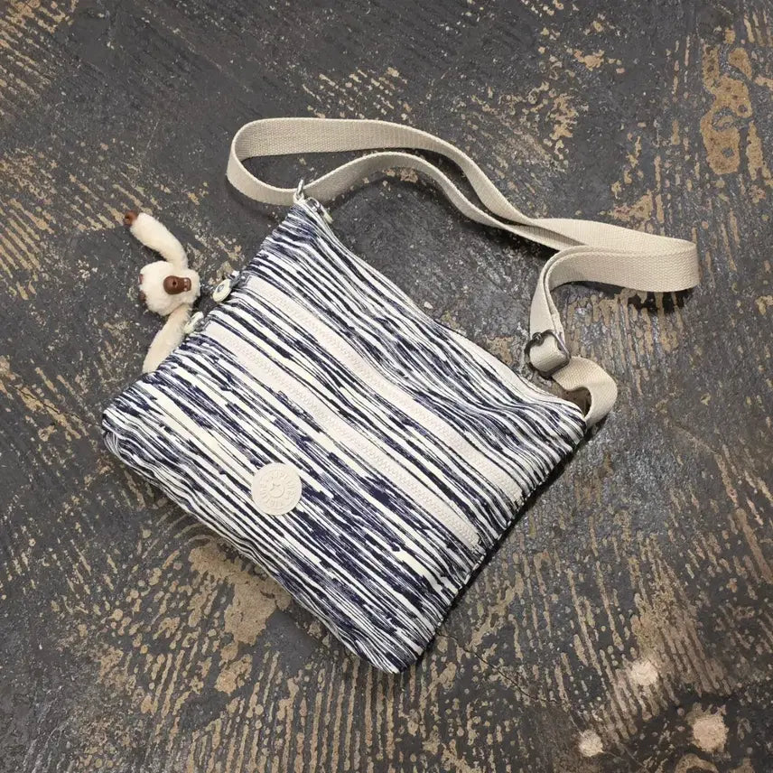 [BUNJANG] Kipling Stripe Crossbody Bag / 키플링 스트라이프 크로스백