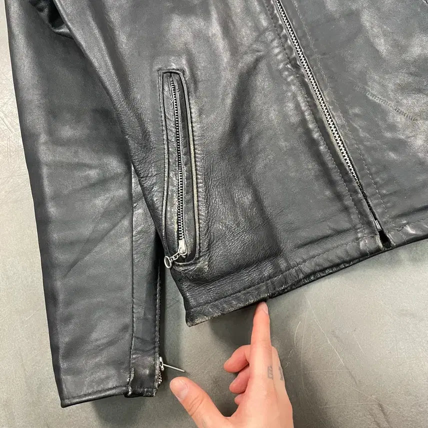 [BUNJANG] Schott Cow Leather Rider Jacket / 쇼트 카우 레더 라이더 자켓