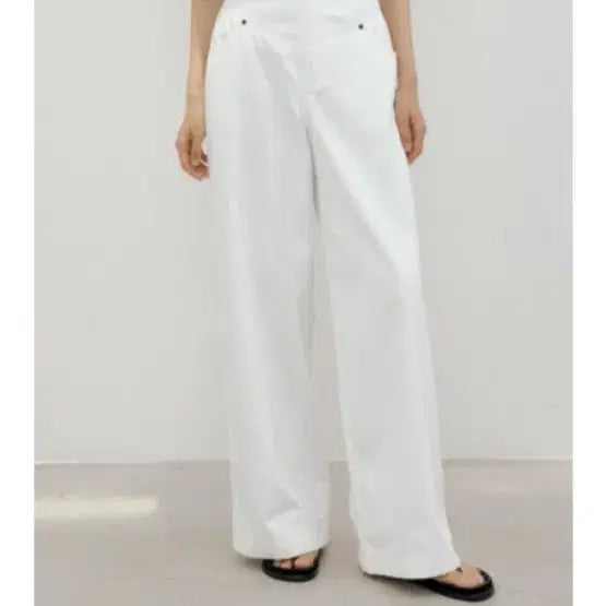[BUNJANG] Gilt Free Wide Denim Pants White / 길트프리 와이드 데님 팬츠 화이트