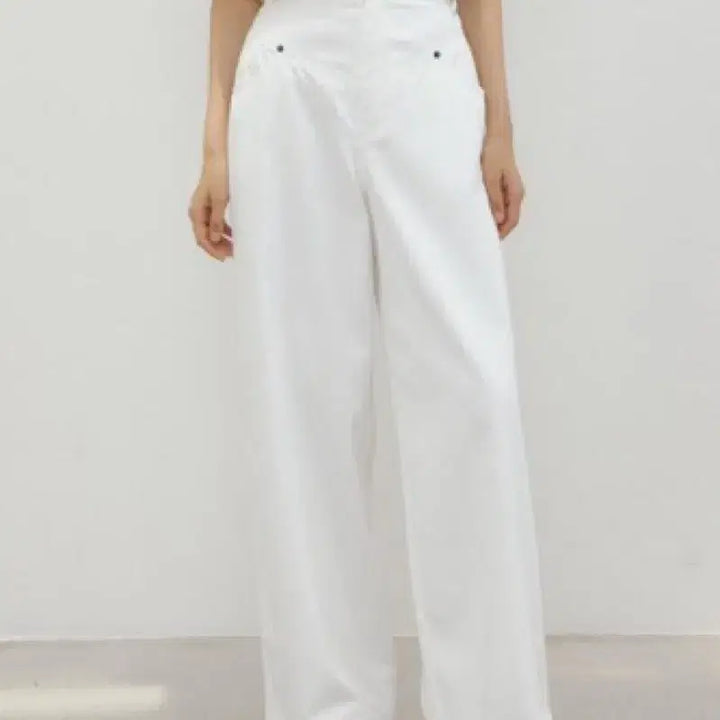 [BUNJANG] Gilt Free Wide Denim Pants White / 길트프리 와이드 데님 팬츠 화이트