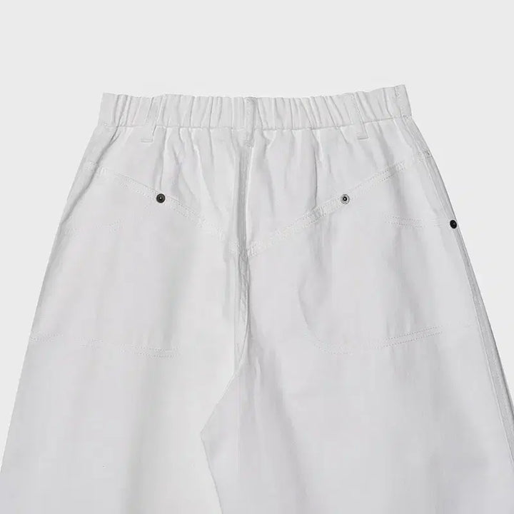 [BUNJANG] Gilt Free Wide Denim Pants White / 길트프리 와이드 데님 팬츠 화이트