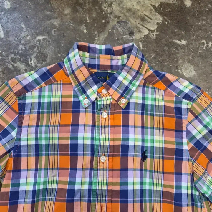 [BUNJANG] Polo Ralph Lauren Kids Checkered Short Sleeve Shirt / 5T) 폴로랄프로렌 키즈 반팔 체크 셔츠 남방