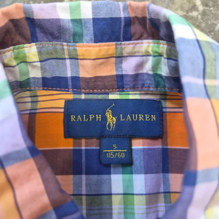 [BUNJANG] Polo Ralph Lauren Kids Checkered Short Sleeve Shirt / 5T) 폴로랄프로렌 키즈 반팔 체크 셔츠 남방