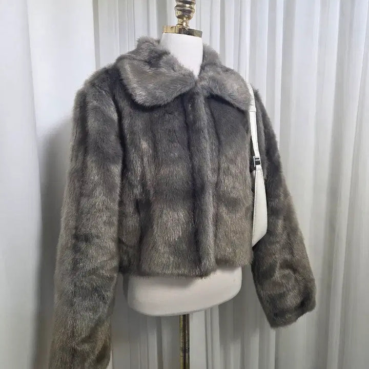 [BUNJANG] Fake Fur Short Jacket Coat / 페이크퍼 숏자켓 코트