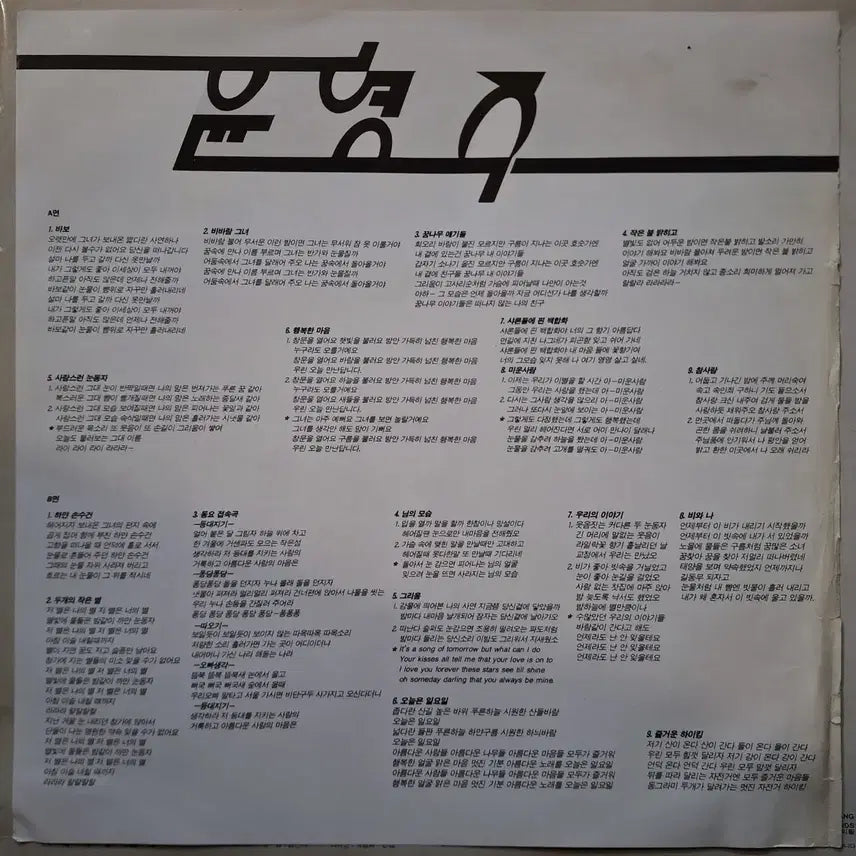 [BUNJANG] Yoon Hyungjoo Fool/White Handkerchief LP / 윤형주 바보/하얀손수건 LP