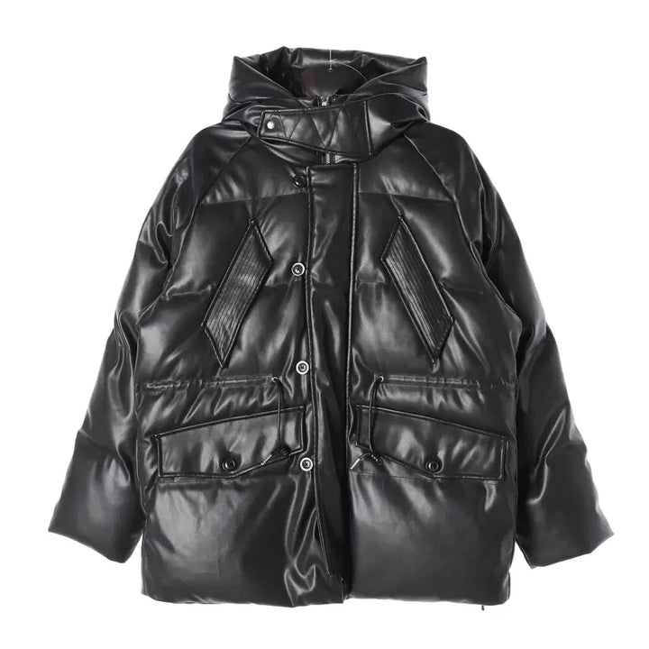 [BUNJANG] Uniform Bridge Leather Shelter Duck Down Padded Jacket / 유니폼브릿지 23FW 덕다운  레더 쉘터 가죽 패딩