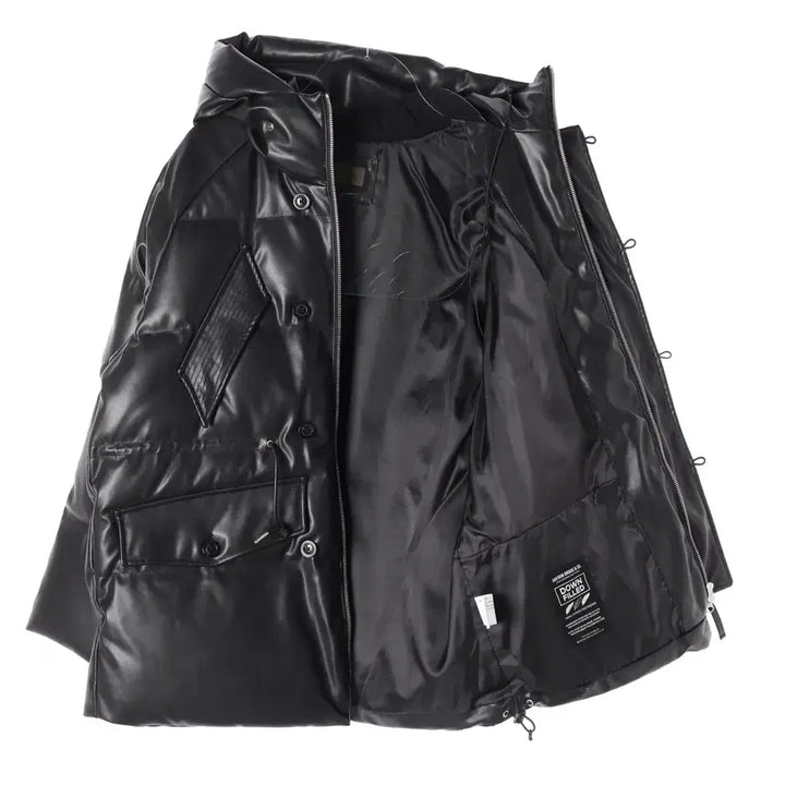 [BUNJANG] Uniform Bridge Leather Shelter Duck Down Padded Jacket / 유니폼브릿지 23FW 덕다운  레더 쉘터 가죽 패딩