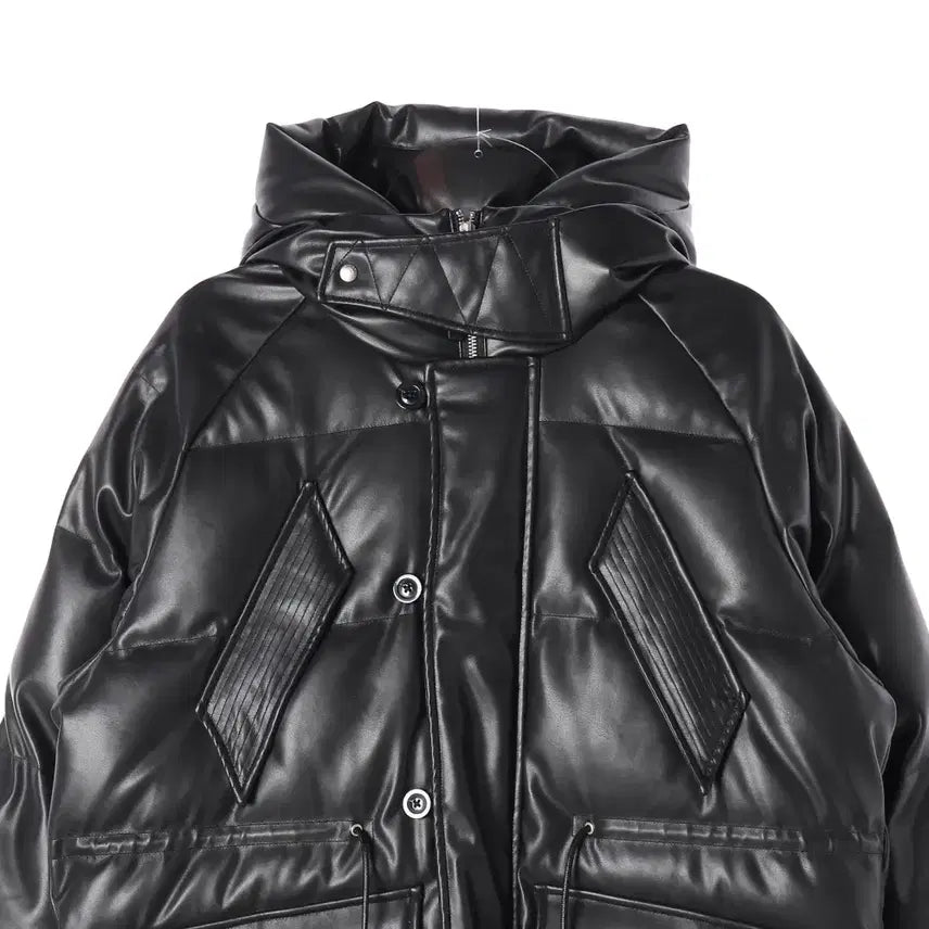 [BUNJANG] Uniform Bridge Leather Shelter Duck Down Padded Jacket / 유니폼브릿지 23FW 덕다운  레더 쉘터 가죽 패딩