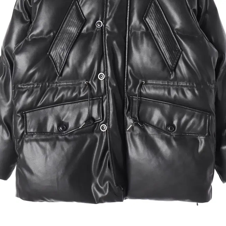 [BUNJANG] Uniform Bridge Leather Shelter Duck Down Padded Jacket / 유니폼브릿지 23FW 덕다운  레더 쉘터 가죽 패딩