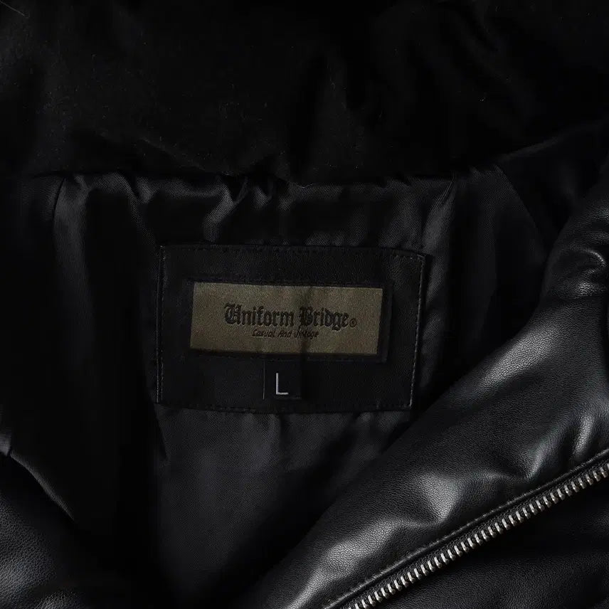 [BUNJANG] Uniform Bridge Leather Shelter Duck Down Padded Jacket / 유니폼브릿지 23FW 덕다운  레더 쉘터 가죽 패딩
