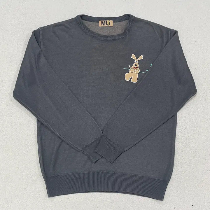 [BUNJANG] MU Embroidered Puppy Knit Sweater / (실측확인) 엠유 강아지 자수 니트 스웨터 0309-1
