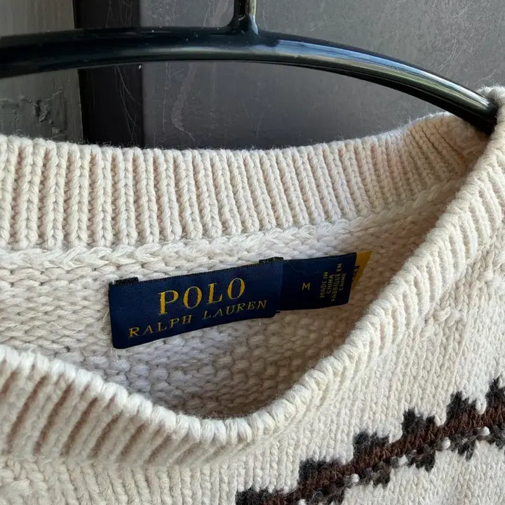 [BUNJANG] Polo Ralph Lauren Geometric Crop Sweat Knit / M/ 폴로랄프로렌 신형 지오메트릭 크롭 스웻 니트