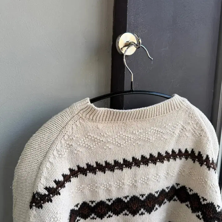 [BUNJANG] Polo Ralph Lauren Geometric Crop Sweat Knit / M/ 폴로랄프로렌 신형 지오메트릭 크롭 스웻 니트