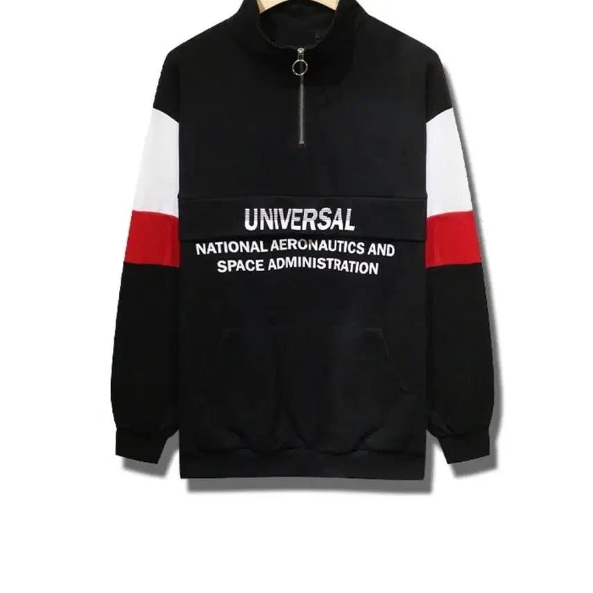 [BUNJANG] Kkonss Universal Color Block Half-Zip Sweatshirt / 꼰스 공용 유니버설 배색 반집업 맨투맨 F