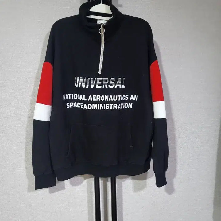 [BUNJANG] Kkonss Universal Color Block Half-Zip Sweatshirt / 꼰스 공용 유니버설 배색 반집업 맨투맨 F
