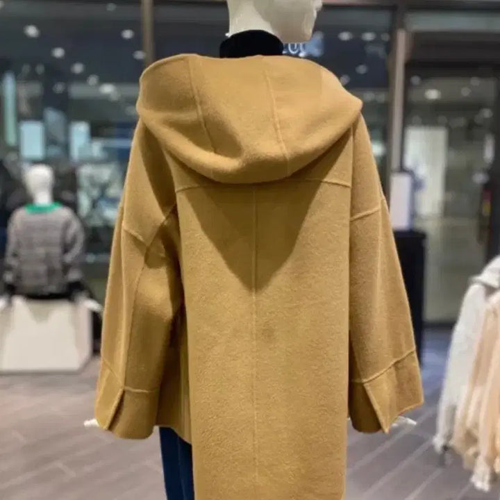 [BUNJANG] O2nd Camel Pink Fur Pocket Hooded Coat / 오즈세컨 카멜 핑크 퍼 포켓 후드 코트 O22BAROTM11W