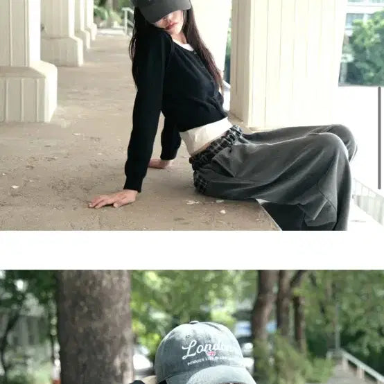 [BUNJANG] PONNIES London Ball Cap Charcoal / PONNIES 포니즈 런던 볼캡 차콜