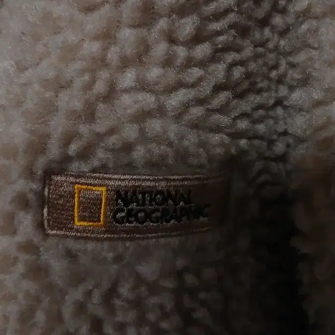 [BUNJANG] National Geographic Fleece Jacket Beige L / 내셔널지오그래픽 뽀글이 플리스 베이지 L사이즈