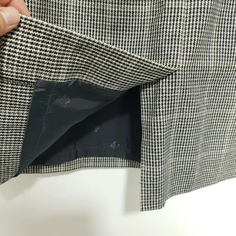 [BUNJANG] Daks Wool Silk Blend Checkered Skirt / 닥스 울 실크 혼방 체크 스커트 82_i5135
