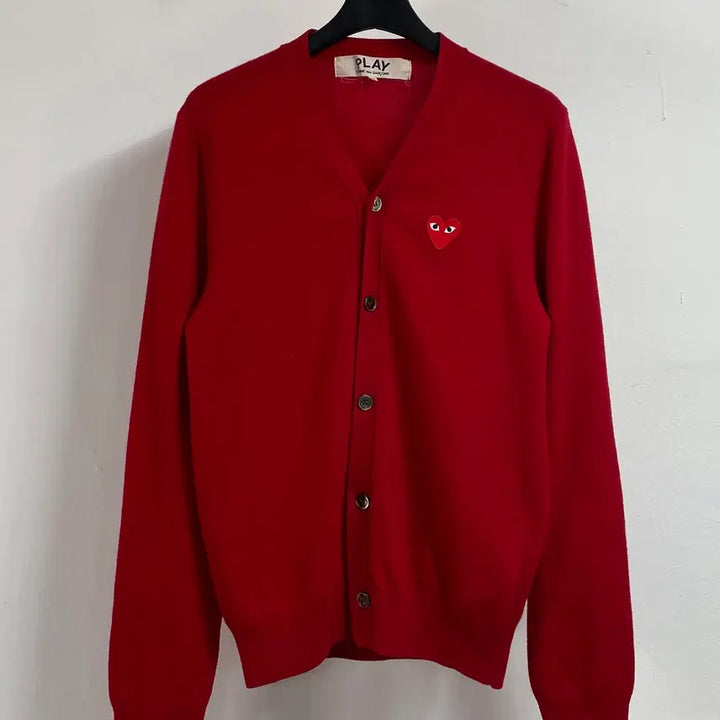 [BUNJANG] Comme des Garcons Wappen V-Neck Wool Cardigan / 꼼데가르송 와펜 브이넥 울 가디건 (on.07)