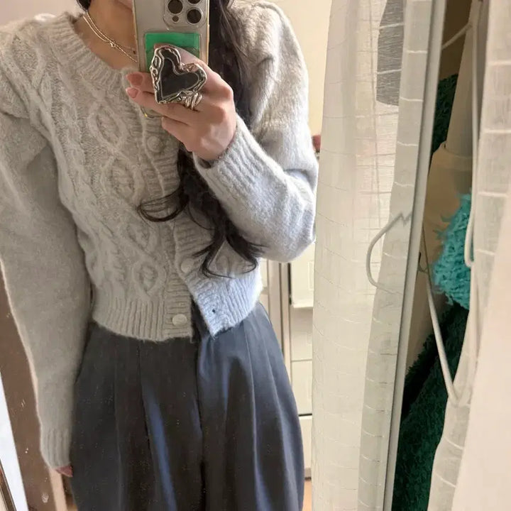 [BUNJANG] J.RIDGE Butter Cardigan / 벨201 울 버터 가디건 고퀄 핏존예 제이릿지 퍼프꽈배기