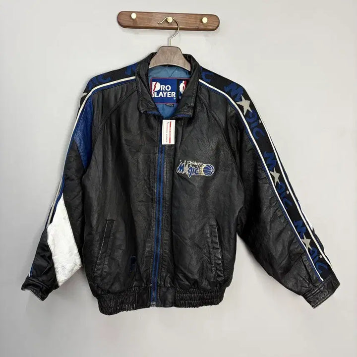 [BUNJANG] Pro Player Orlando Magic Old School Leather Jacket (XL) / 프로플레이어 NBA 올랜도매직 올드스쿨 레더 자켓 A3619