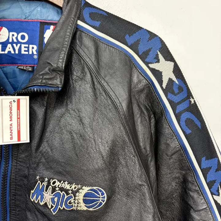 [BUNJANG] Pro Player Orlando Magic Old School Leather Jacket (XL) / 프로플레이어 NBA 올랜도매직 올드스쿨 레더 자켓 A3619