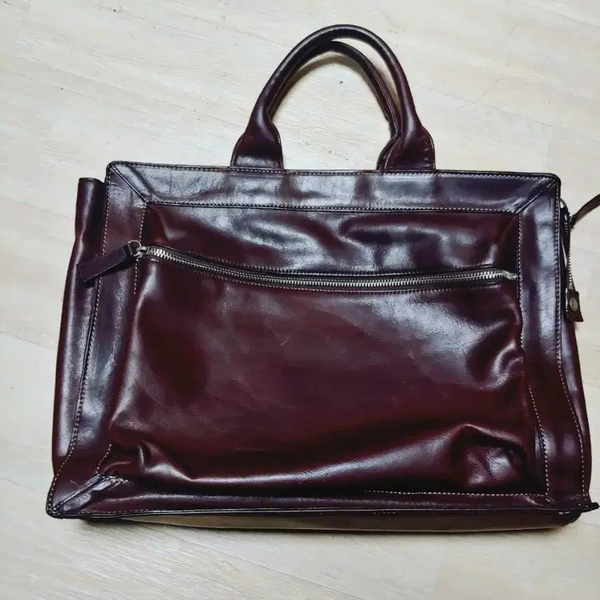 [BUNJANG] Dakota Calfskin Leather Briefcase / 초콜릿 컬러 Dakota 가죽 서류가방 남자가방
