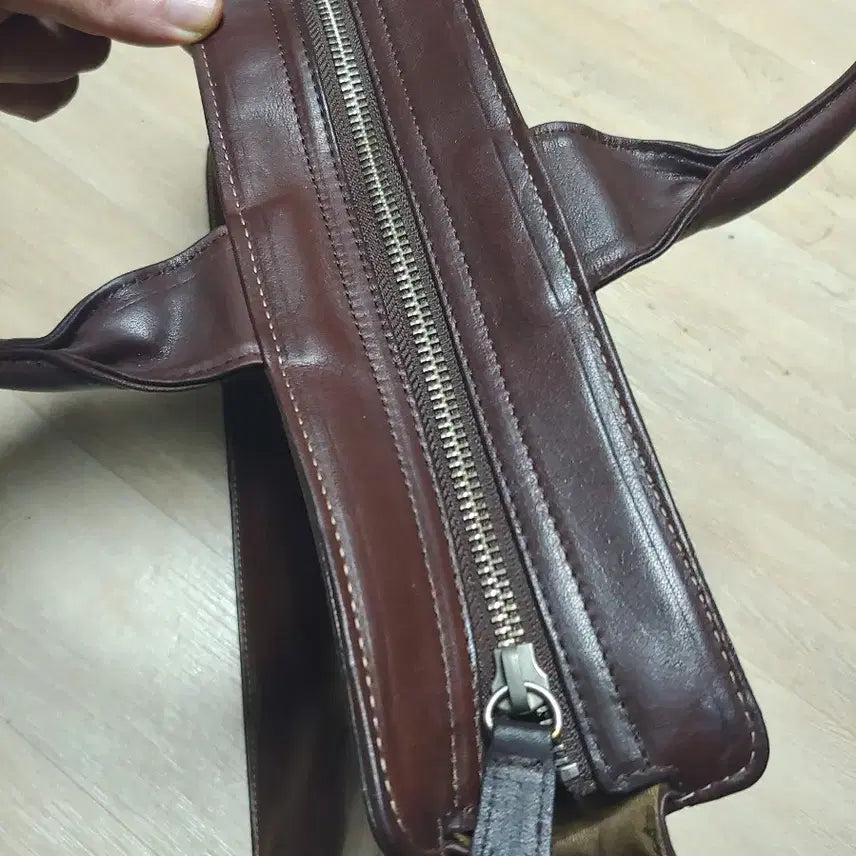[BUNJANG] Dakota Calfskin Leather Briefcase / 초콜릿 컬러 Dakota 가죽 서류가방 남자가방