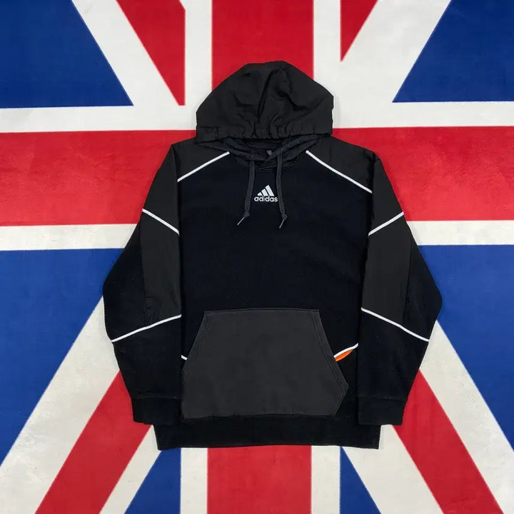 [BUNJANG] Adidas Nylon Fleece Hooded Jacket / 아디다스 나일론배색 플리스 후드티 L