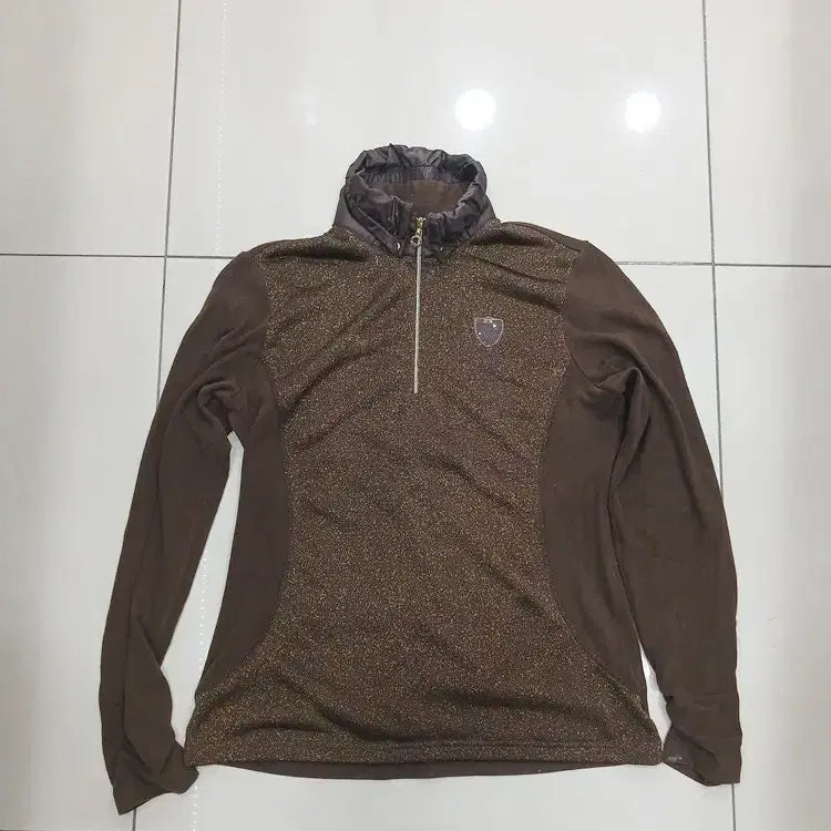 [BUNJANG] Joy Golf Brown Half-Zip Long Sleeve Shirt (Size 100) / joy 조이 골프 100사이즈 갈색 반집업 목폴라 긴팔티셔츠 중고