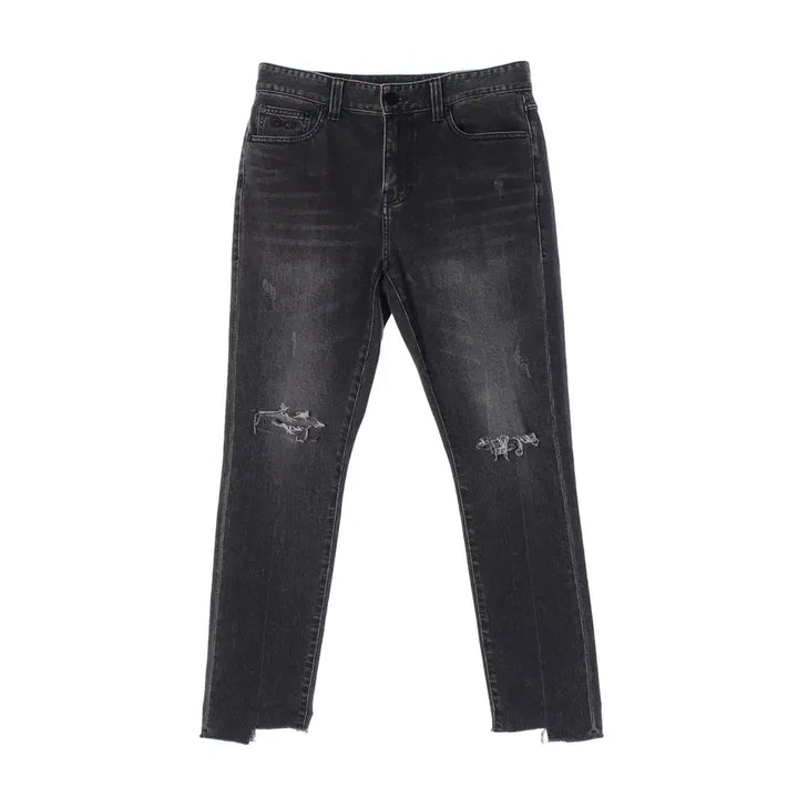 [BUNJANG] PLAC 623 Slim Cropped Washed Denim Jeans / 플랙 623 슬림 크롭 워시드 데님 팬츠 데미지 진