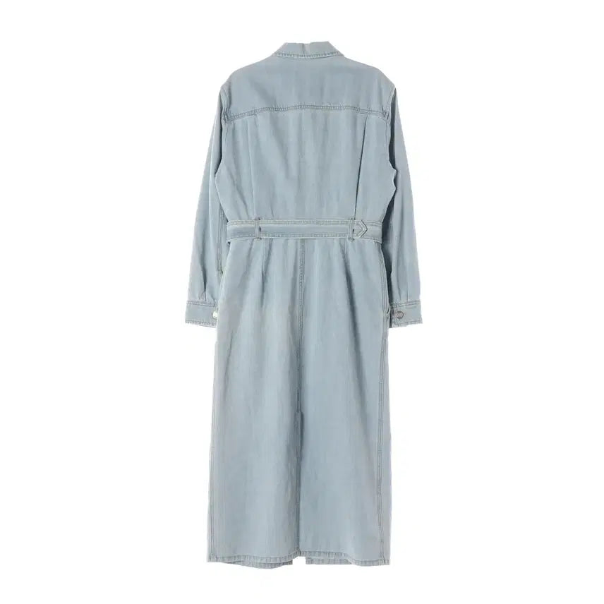 [BUNJANG] Juun.J Belted Slit Denim Long Dress / 준지 22FW 벨티드 슬릿 셔츠 데님 롱 원피스