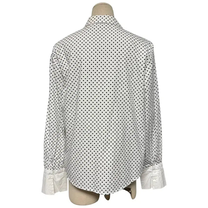 [BUNJANG] Comme des Garcons White Dot Heart Patch Long Sleeve Shirt / 3835 꼼데가르송 화이트 도트 하트패치 긴팔셔츠