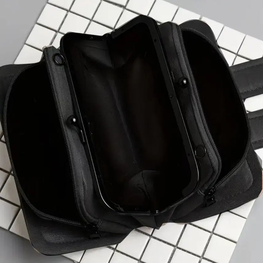 [BUNJANG] Black Crystal Buckle Leather Bag / 새상품 블랙 크리스탈버클 레더백