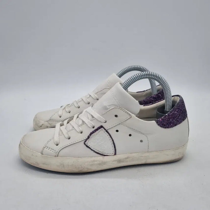 [BUNJANG] Philippe Model Glitter Low-Top Sneakers (White) / 필립모델 로우탑 스니커즈 글리터 여성 230mm(36)