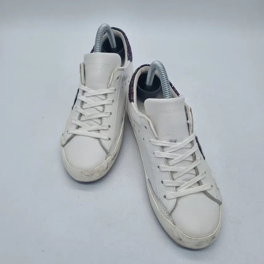 [BUNJANG] Philippe Model Glitter Low-Top Sneakers (White) / 필립모델 로우탑 스니커즈 글리터 여성 230mm(36)