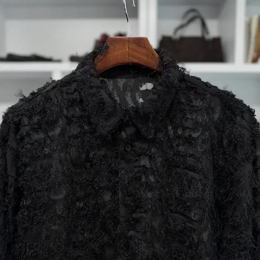 [BUNJANG] Vintage Sheer Fringe Shirt / 빈티지 시어 프린지 셔츠