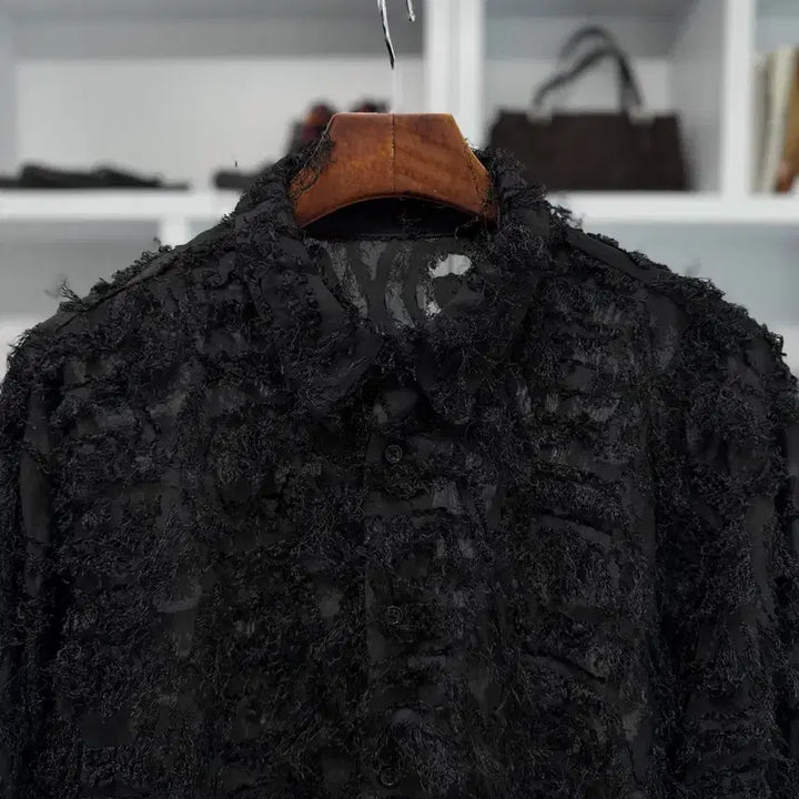 [BUNJANG] Vintage Sheer Fringe Shirt / 빈티지 시어 프린지 셔츠