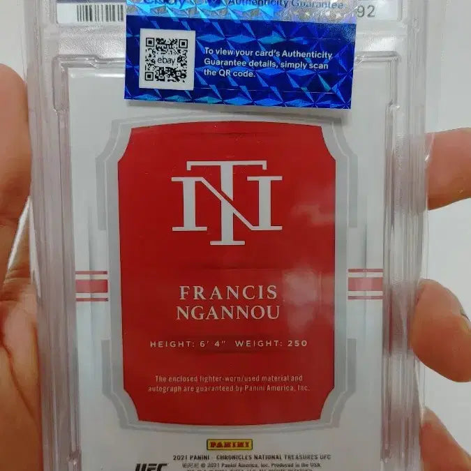 [BUNJANG] Francis Ngannou UFC Match-Worn Patch Auto Card / 은가누 경기실착 패치오토