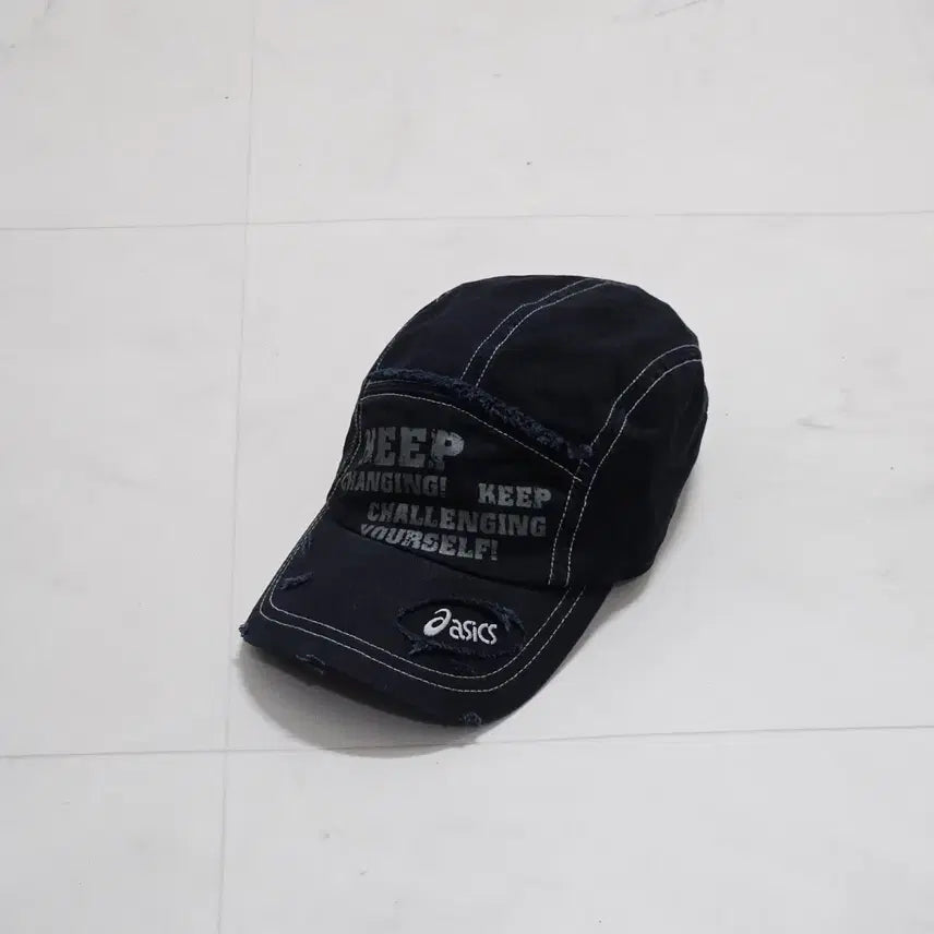 [BUNJANG] Asics Y2K Vintage Damaged Ball Cap / 아식스 Y2K 빈티지 데미지 볼캡