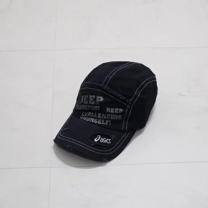 [BUNJANG] Asics Y2K Vintage Damaged Ball Cap / 아식스 Y2K 빈티지 데미지 볼캡