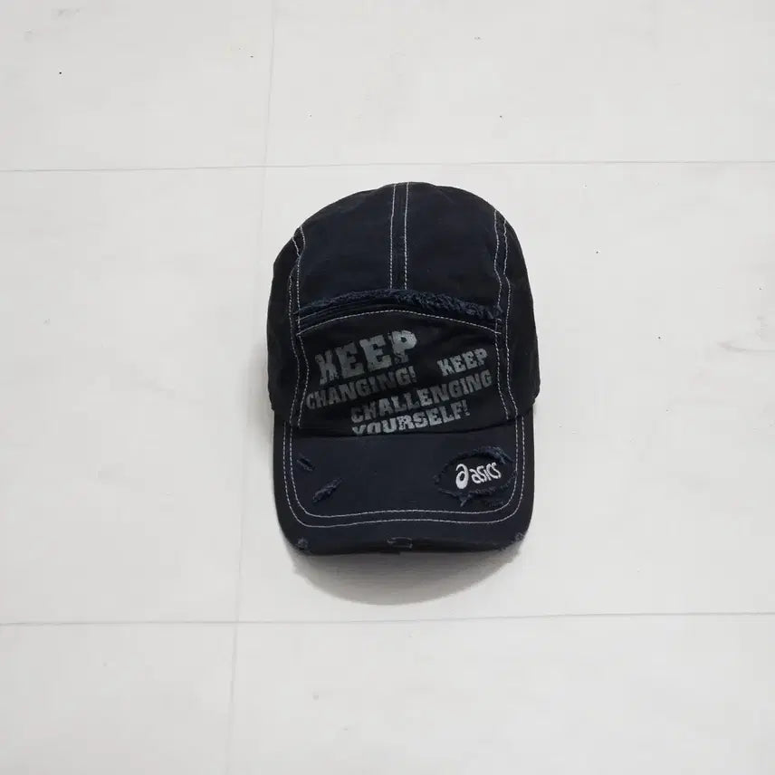 [BUNJANG] Asics Y2K Vintage Damaged Ball Cap / 아식스 Y2K 빈티지 데미지 볼캡