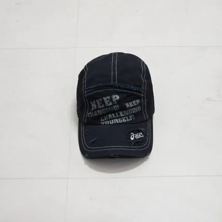[BUNJANG] Asics Y2K Vintage Damaged Ball Cap / 아식스 Y2K 빈티지 데미지 볼캡