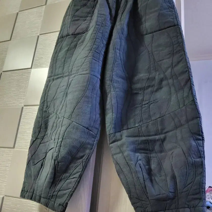 [BUNJANG] Natural Dye Quilted Wide Pants / 천연염색  누빔 퀼팅 와이드 팬츠
